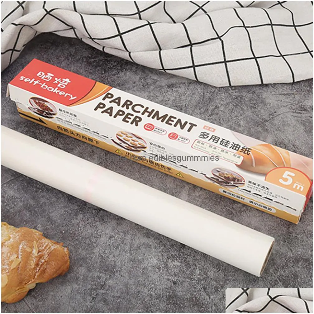  oven grease paper 5m oil-proof waterproof high-temperature grill paper baking tray silicon grease paper wholesale