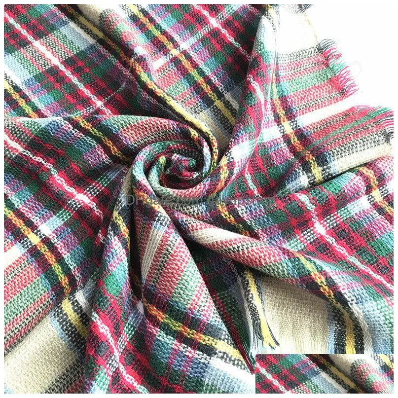 100*100cm big winter square scarf fashion long plaid shawl children scarf unisex acrylic shawls blanket scarves warm bufandas