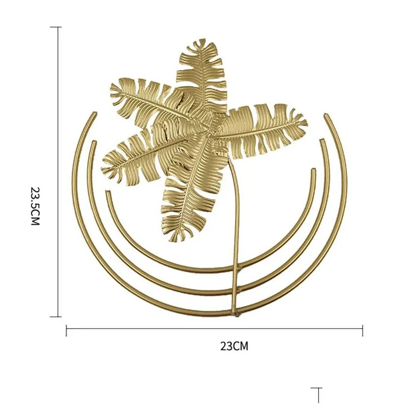 other home decor nordic light luxury golden plant leaves wall decoration pendant living room sofa background haning ornament figurines