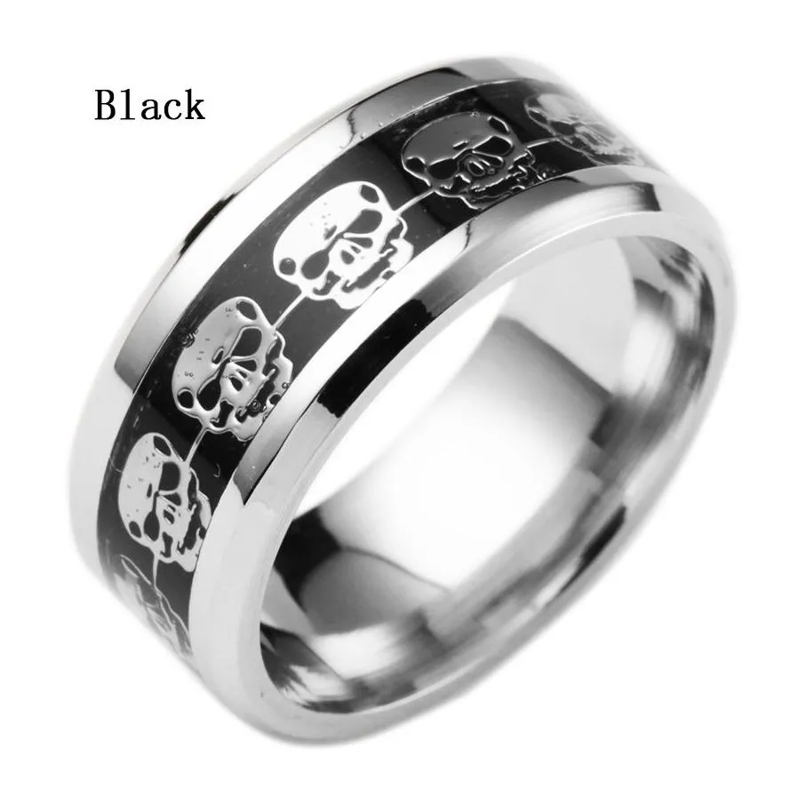 2016 stainless steel men s rings skeleton skull titanium steel band rings 3 colors male fashion ring for hot sale man jewelry