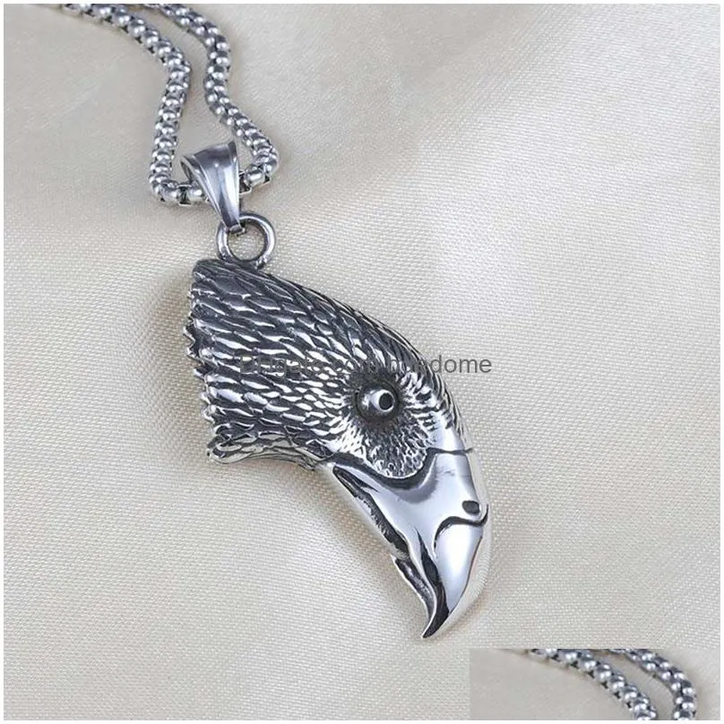 stainless steel  necklace pendant bird hip hop necklaces for men chain fashion fine jewelry