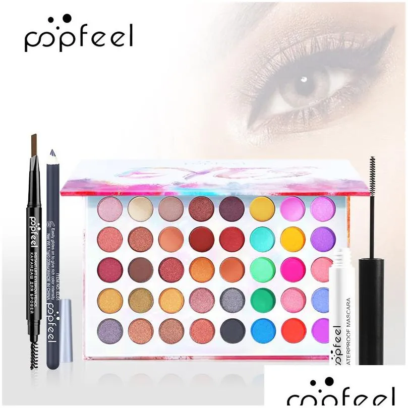 Popfeel Gift Sets Beginner Makeup 24pcs In One Bag Eye Shadow Lipgloss Lip Stick Blush Concealer Cosmetic Make Up Collection