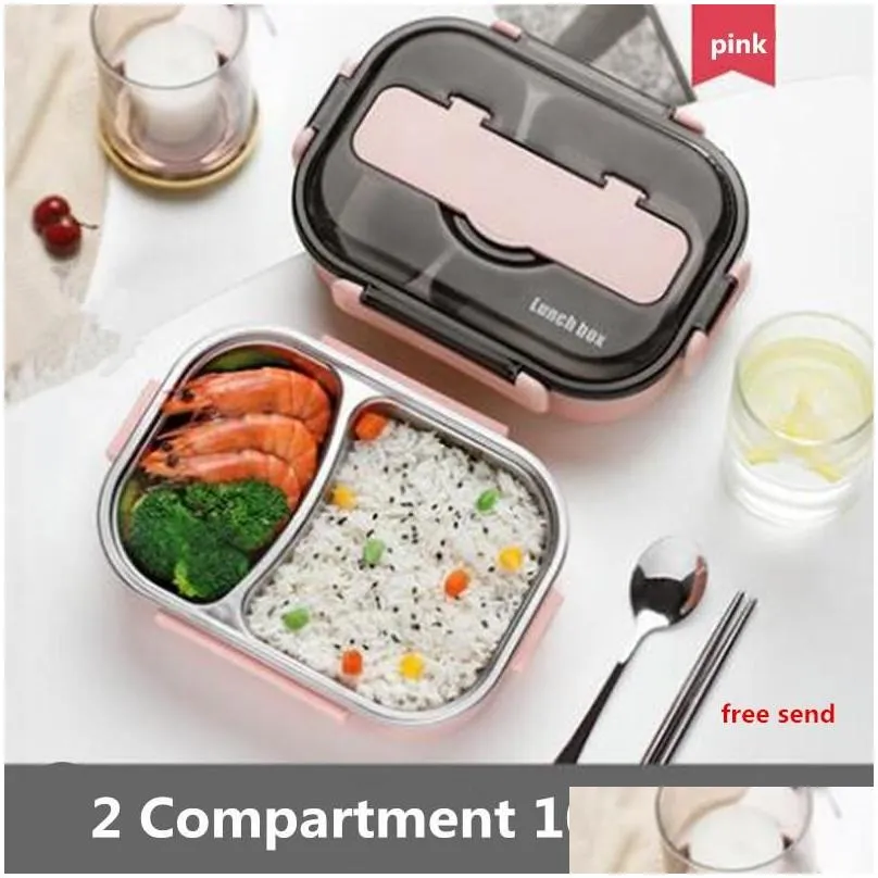 dinnerware sets 304 stainless steel lunch box japanese style compartment bento kitchen leakproof eco friendly container for kids