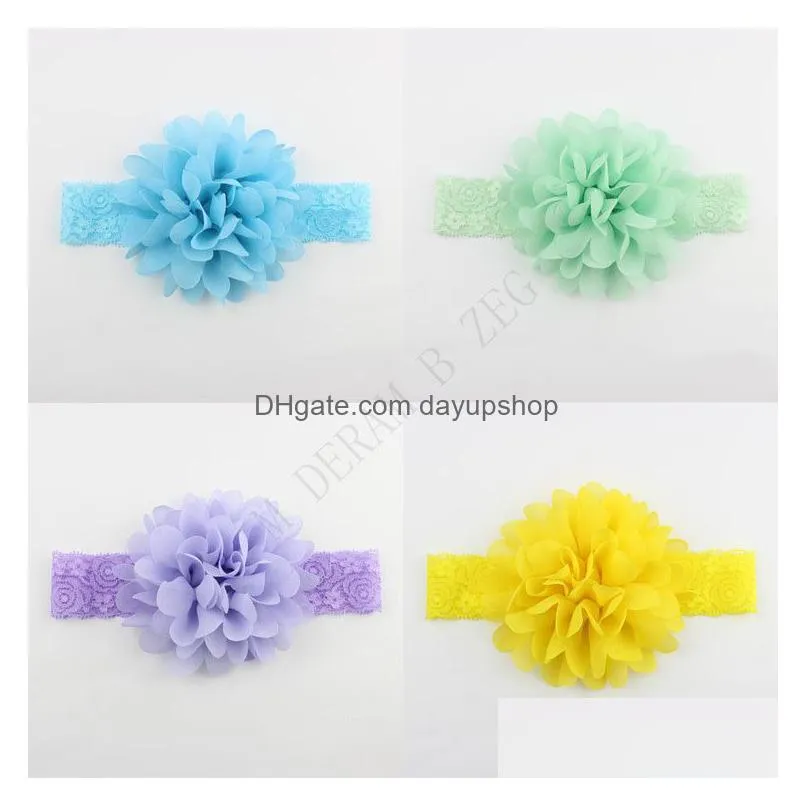 26 colors baby lace flower hair band 2 styles silk hair rope band knitted elastic headband head bands baby hair accessories