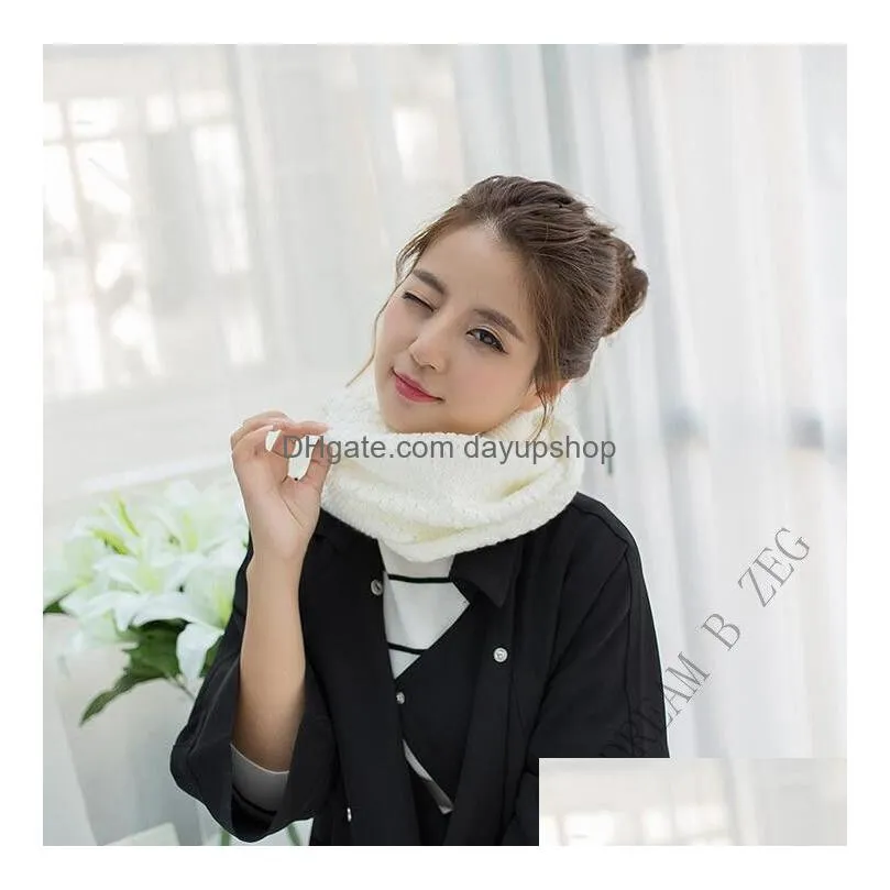 10 colors knitted scarf circle loop scarf lady wrap scarves thick warmer neck scarf crochet scarves