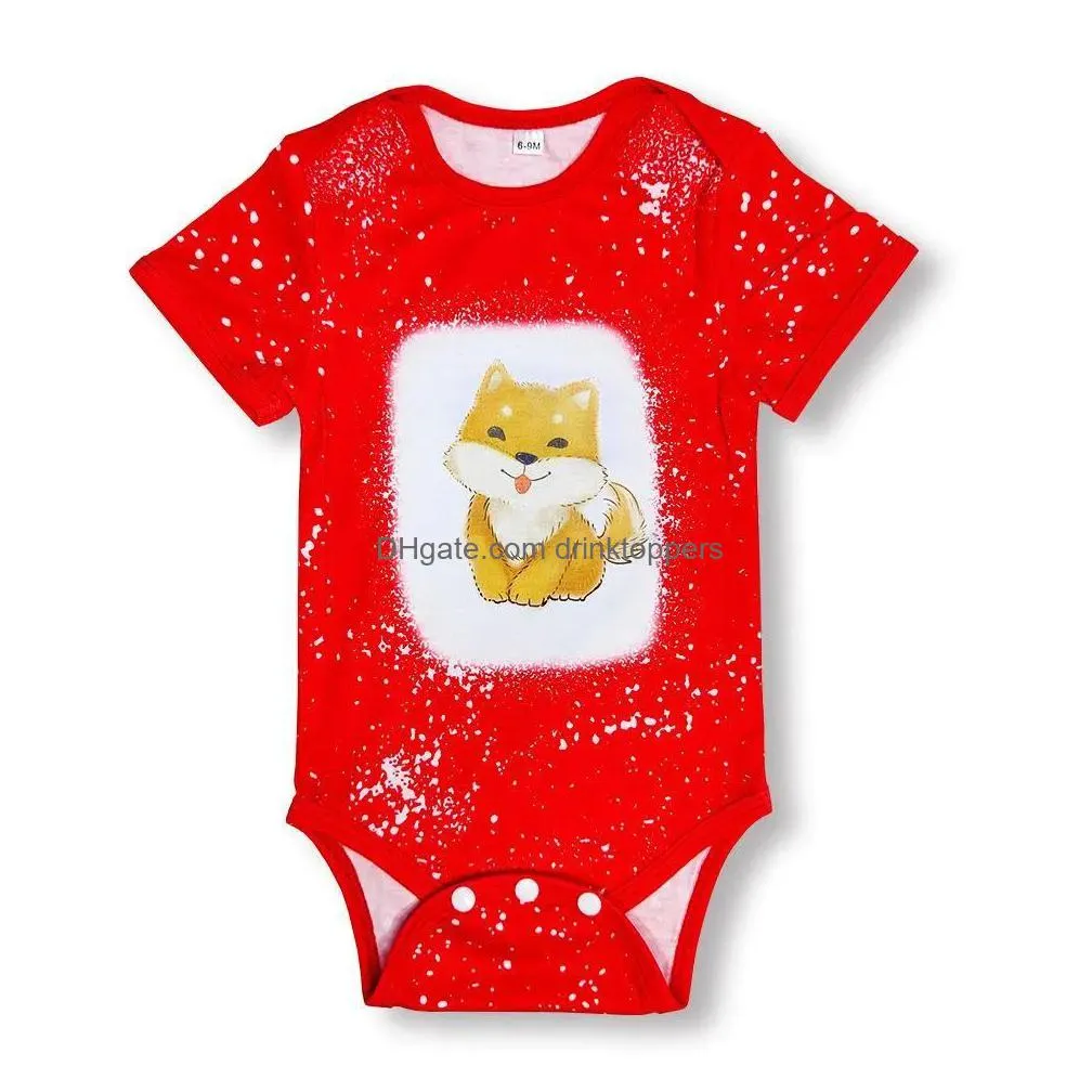 blank sublimation short sleeve baby bodysuit tie dye heat transfer sublimation bodysuit christmas gifts fs9553