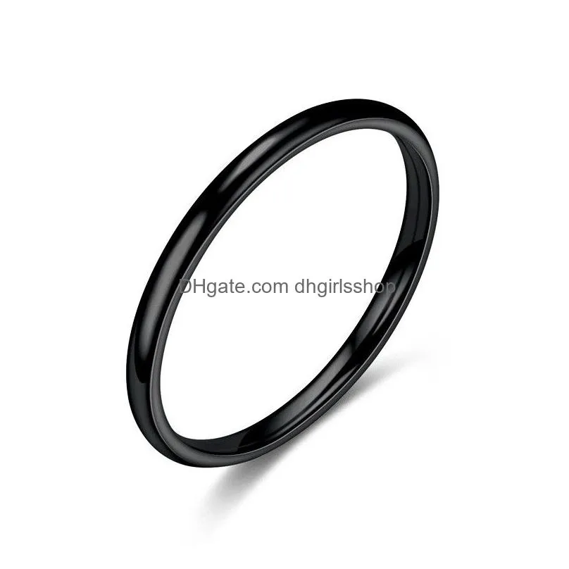 update simple stainless steel glaze thin ring blank rings tail rings band fashion jewelry for women rings