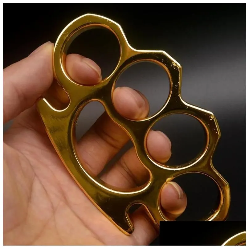 Thickened Metal Finger Tiger Safety Defense brass Knuckle Duster Self-defense Equipment Bracelet Pocket EDC Tool5236247H