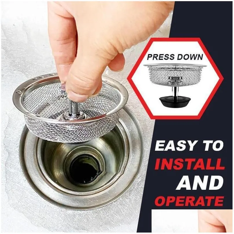 Storage Bags Kitchen Water Sink Filter Strainer Tool Stainless Steel Floor Drain Cover Shower Hair Catche Stopper