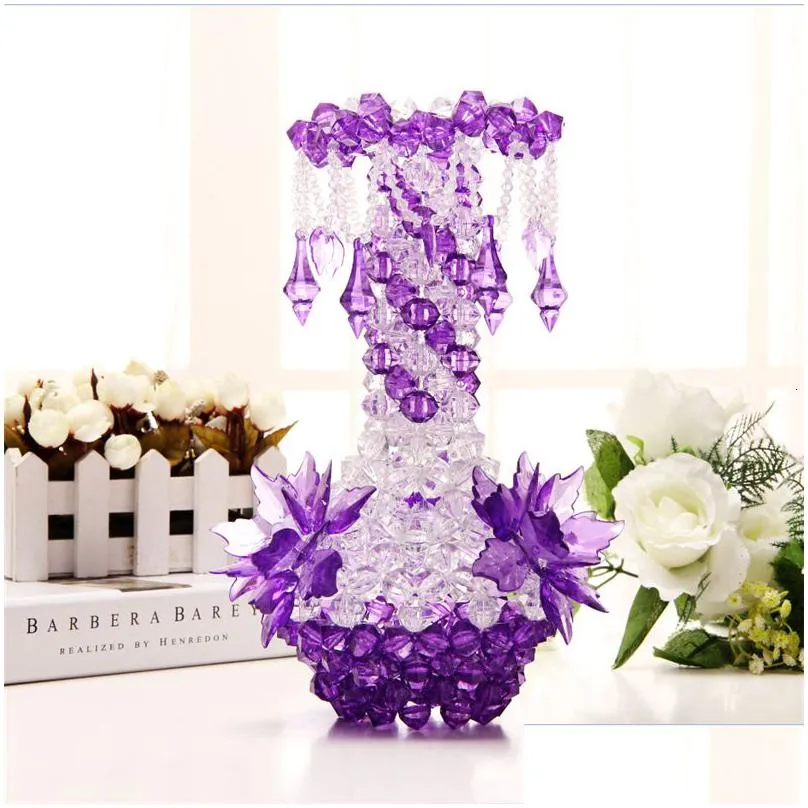 decorative objects figurines diy handmade flower vase acrylic pendant bottle desk decoration bedroom living room creative nordic home decor crafts