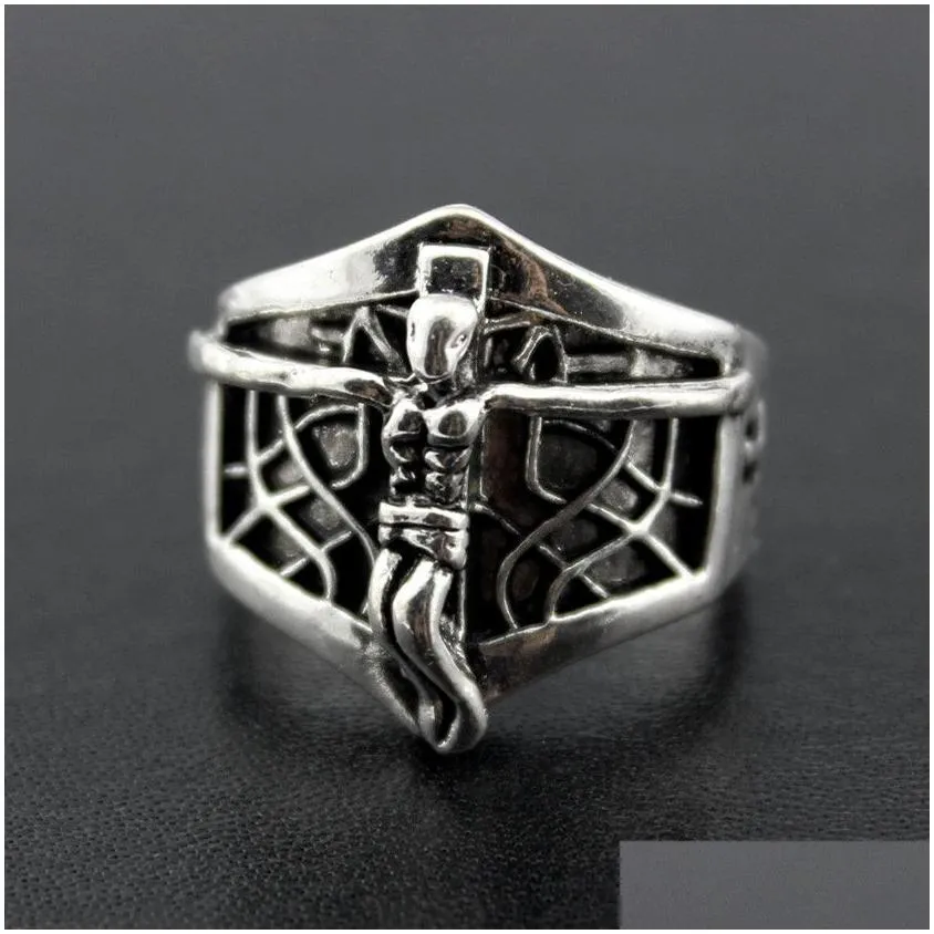 2017 new gothic skull carved biker rings mens anti-silver retro punk rings for men s fashion jewelry mixed styles bulk lots cheap