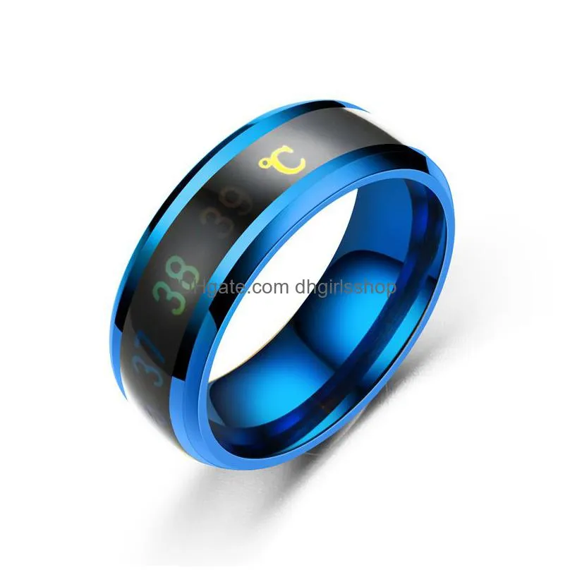 update stainless steel temperature sensing ring mood ring wedding rings band women mens rings fashion jewelry