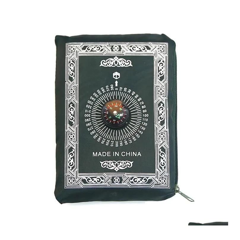 100pcs 5 colors islamic travel pocket prayer mat with compass 100*60cm muslim prayer rug foldable waterproof blanket sn504