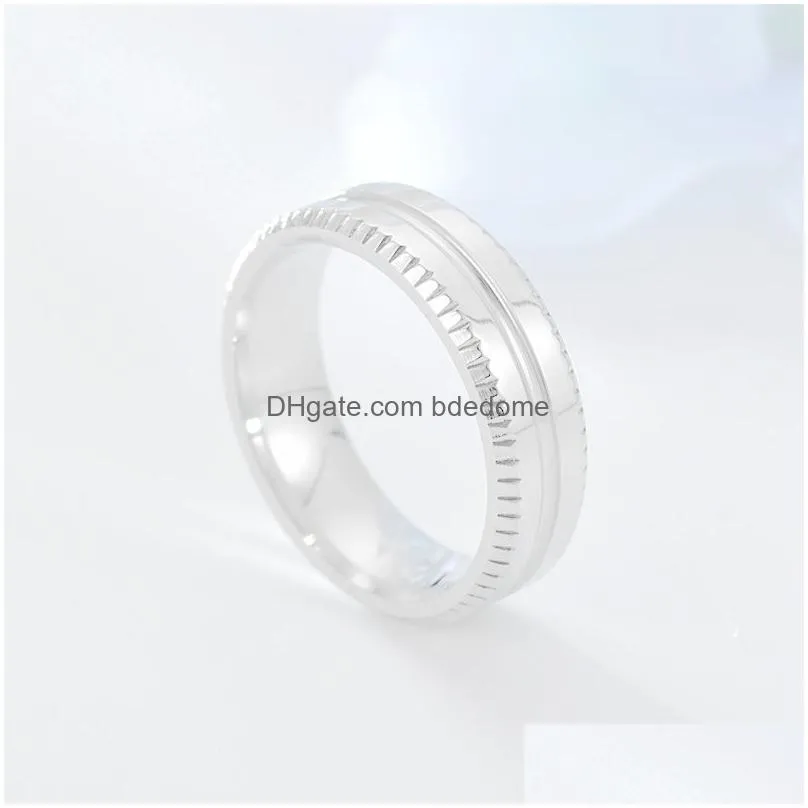 stainless steel creative couple ring band simple glossy rings for women men wedding bands fine fashion jewelry