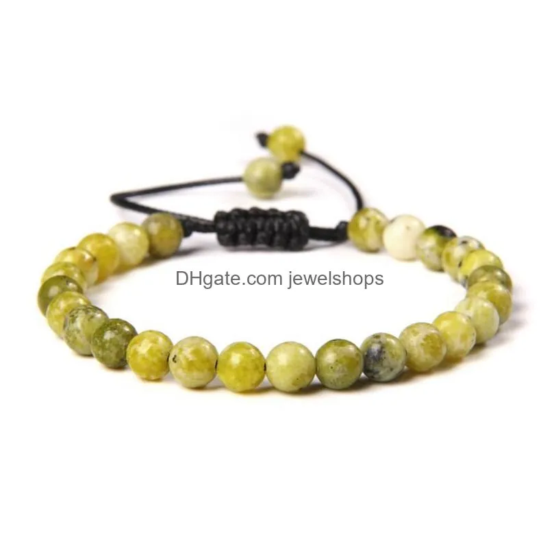 6mm natural stone healing crystal beaded bracelet women men handmade precious gemstone round bead adjustable bracelets jewelry