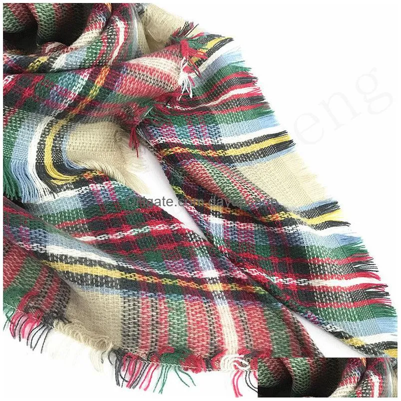 mother and daughter scarves winter triangle scarf fashion plaid shawl scarf cashmere-like blanket scarves warm bufandas