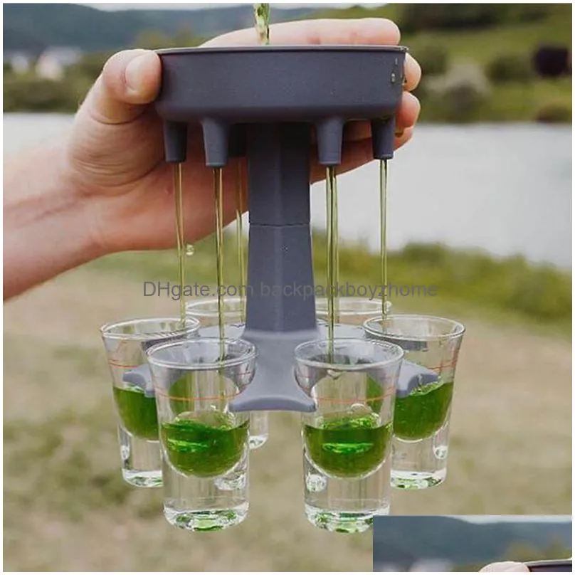 2pcs ship 6shot glass dispenser tools holder winecarrier caddy liquor party beverage drinking games bar cocktail wine pourer