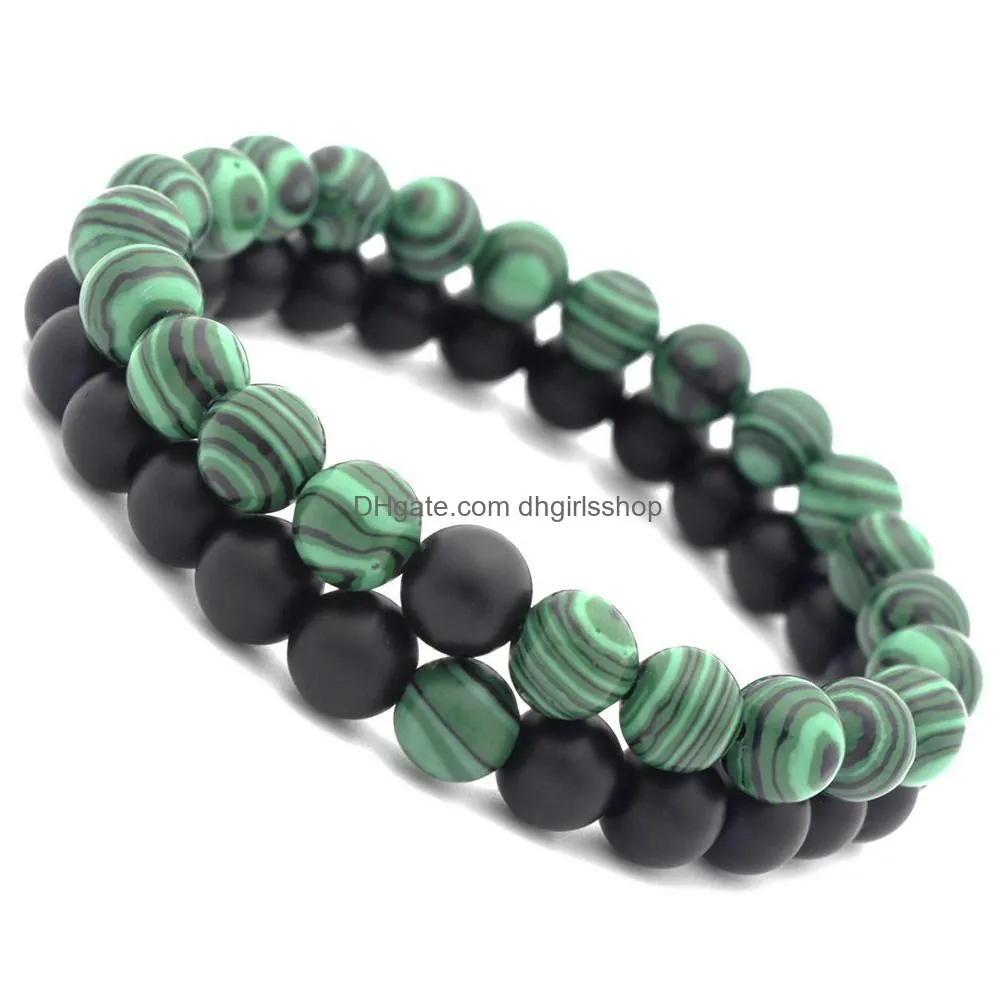 update yinyang stone beads bracelet black malachite bracelet fashion jewelry women bracelets mens bracelets