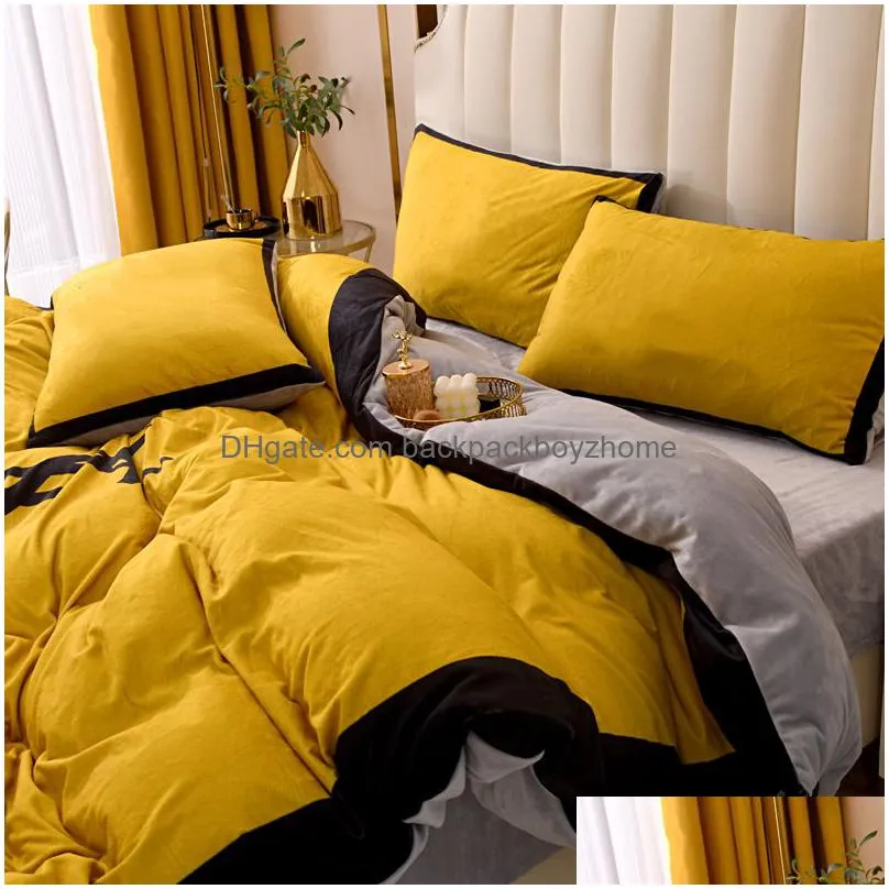 designers fashion bedding sets pillow tabby2pcs comforters setvelvet duvet cover bed sheet comfortable king quilt size