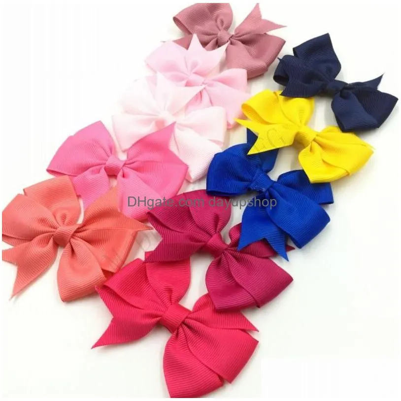 40 colors bow hairpins girls mini bowknot hair clips children cute barrettes kids hair accessories ht12