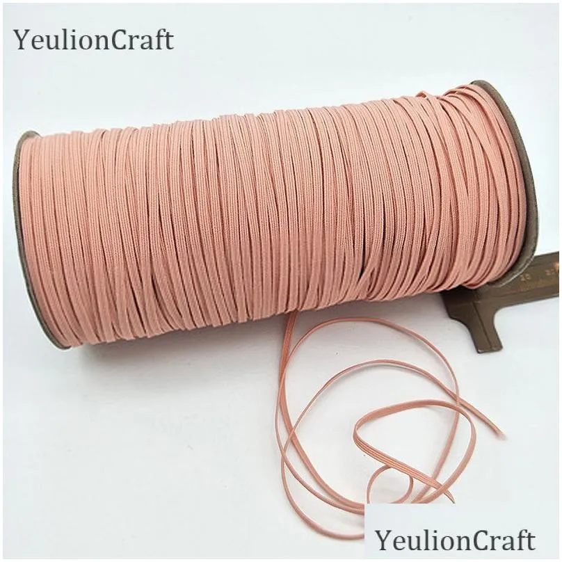 YeulionCraft 3x0.5mm Elastic Mask Band Rope Mask Rubber Band Tape Ear Hanging Rope Round Elastic DIY Crafts