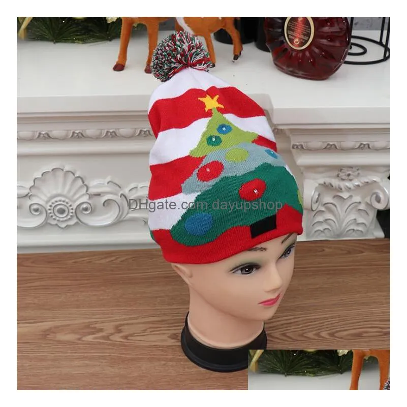 exquisite christmas hat knitted hat high grade crochet beanie cap party christmas decoration kids adult new year christmas gifts