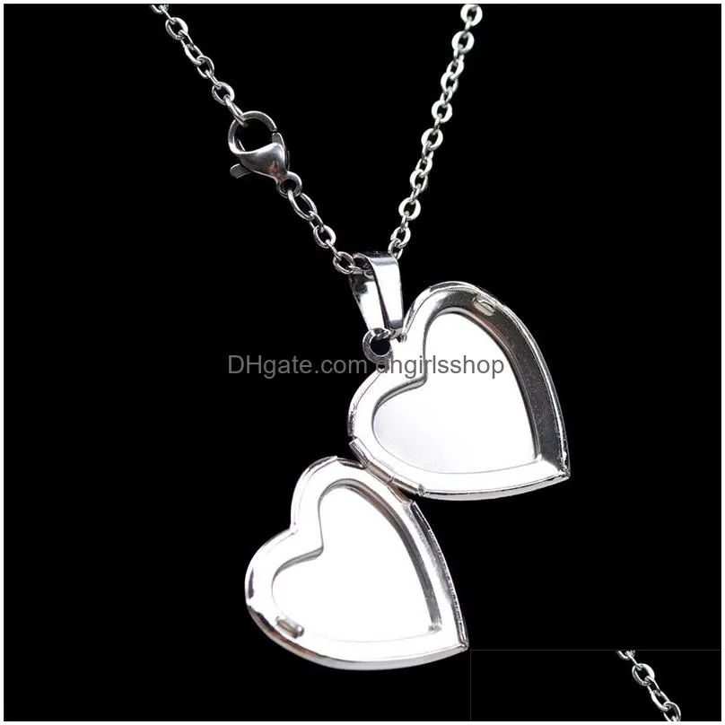 update temperature sensing color changing heart locket necklace stainless steel chain women necklaces fashion jewelry