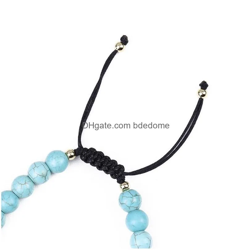 turquoise eye charm bracelet buddha adjustable stone beaded bracelets wristband for women fashion jewelry