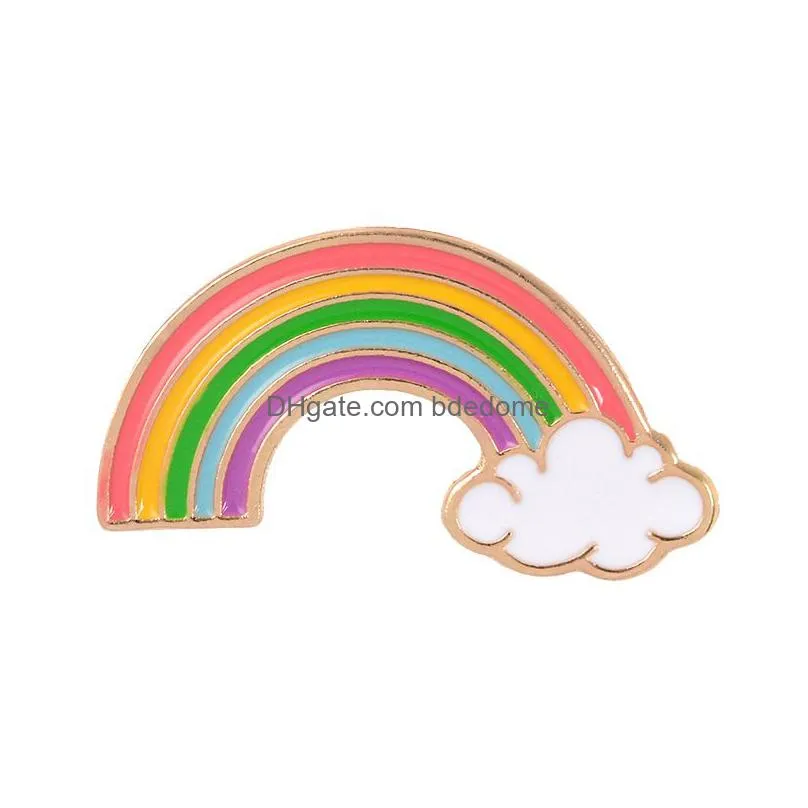 enamel rainbow brooch pins cartoon lapel pin for women men top dress cosage fashion jewelry will and sandy