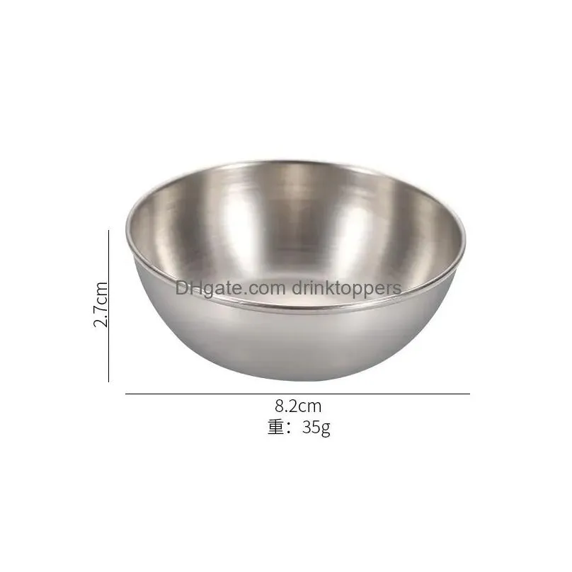 stainless steel round seasoning dishes bowls condiment cups sushi dipping small dish bowl saucers mini appetizer plates jn16