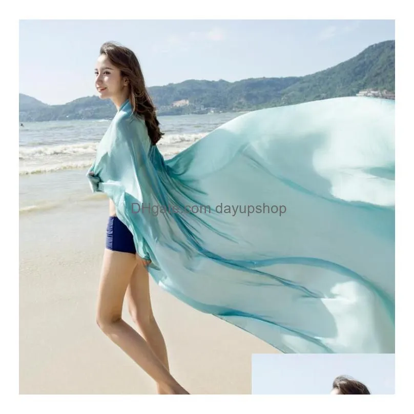 high quality large size women scarves 190*140cm spring summer sunscreen shawl chiffon beach towel warps scarves pashmina sarongs