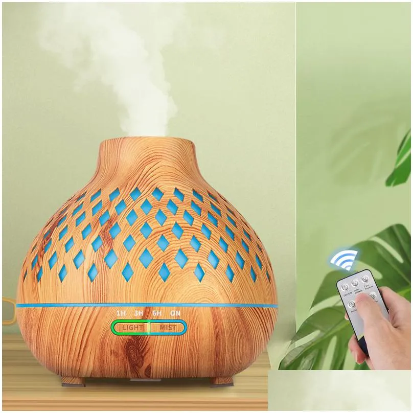 electric air humidifier aroma diffuser air diffuser ultrasonic remote control essential oil diffuser led cool mist maker fogger 220818