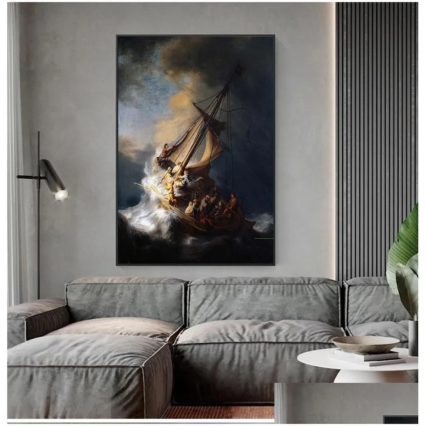 paintings rembrandt ship canvas oil painting hd wall art prints picture for living room modern home decor posters 1 piece no