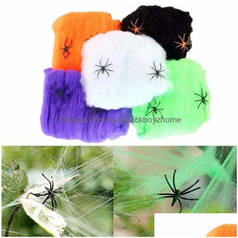 halloween spiders web stretchy cobweb with spider for halloweens party ktv bar props bars haunted house decoration