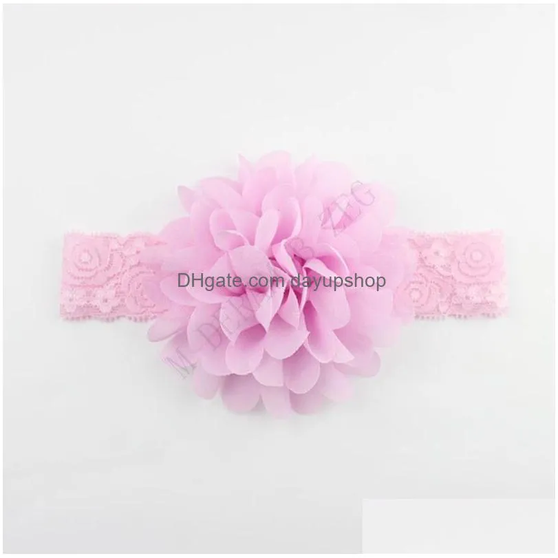 26 colors baby lace flower hair band 2 styles silk hair rope band knitted elastic headband head bands baby hair accessories