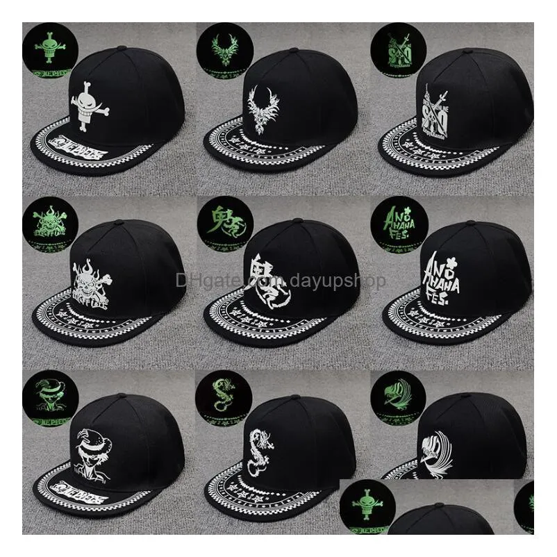 hip hop luminous cap flattop caps fluorescent baseball cap sun protection hats snapback caps for men women gifts