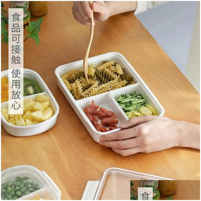 Dinnerware Sets China High Quality Lunch Box Keep Freshing Bento Boxes Grade Microwave Container With Seperate Grids
