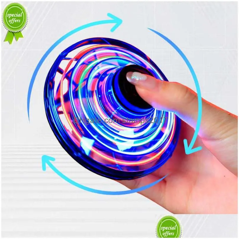  flying ball ufo type flying helicopter spinner fingertip upgrade flight gyro drone aircraft lnteractive pet toys