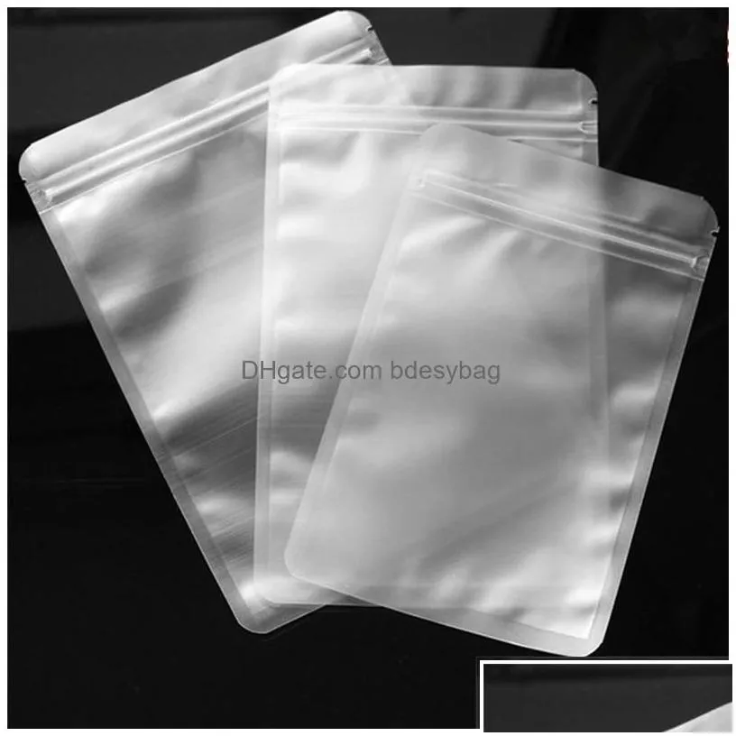 wholesale packing bags frosted transparent zipper bag flat bottom dry flower pouch smell proof food storage drop delivery office school business