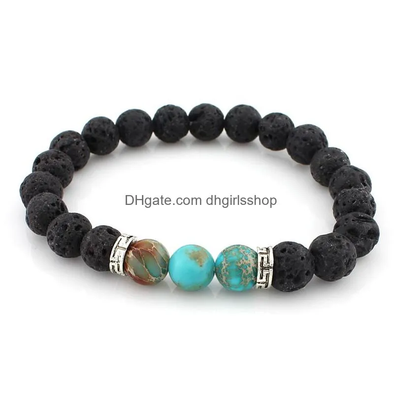 update tone black lava beaded strands bracelets turquoise buddha oil diffuser bracelet fine jewelry for women