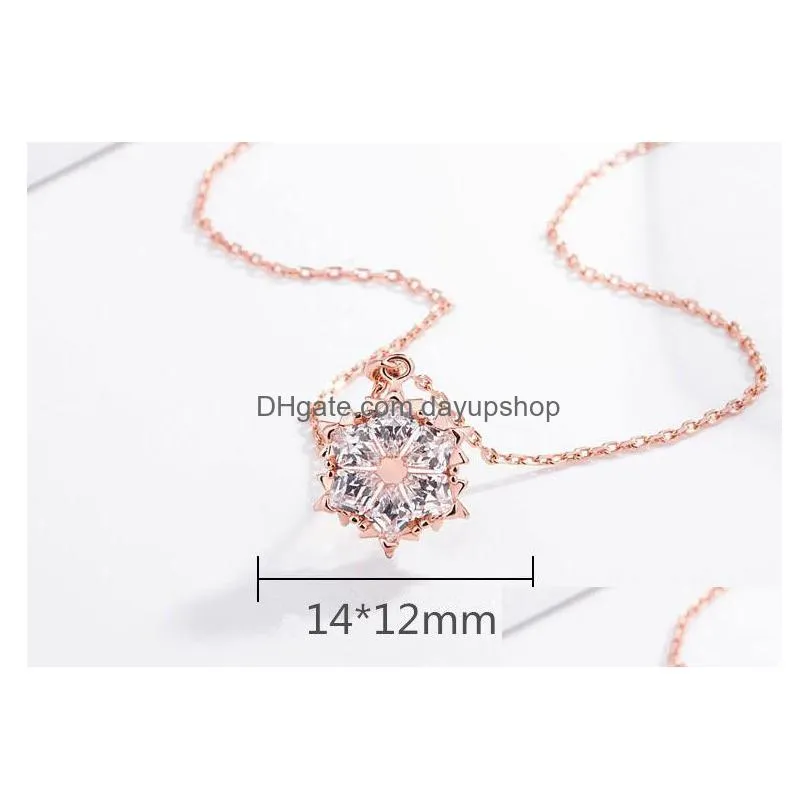 snowflake crystal pendant necklace clavicular chain collarbone chain necklace woman jewelry valentine`s day gift free shipping