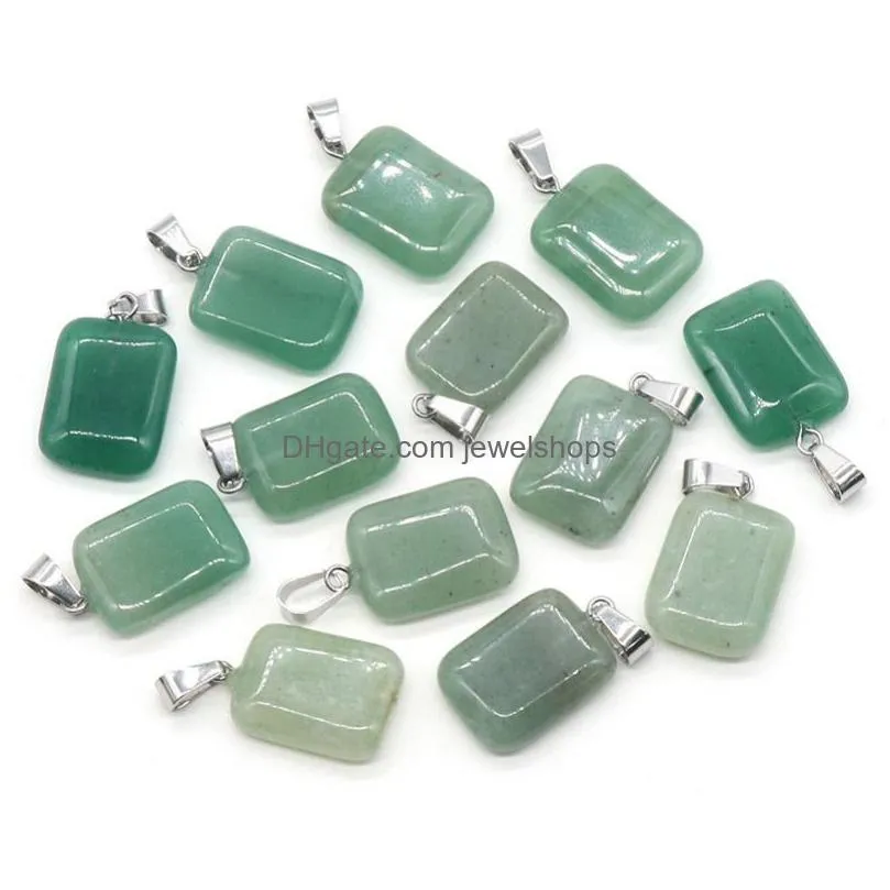 square rectangular crystal stone pendant for earrings necklace keyring healing crystal gemstone charm gemstone jewelry