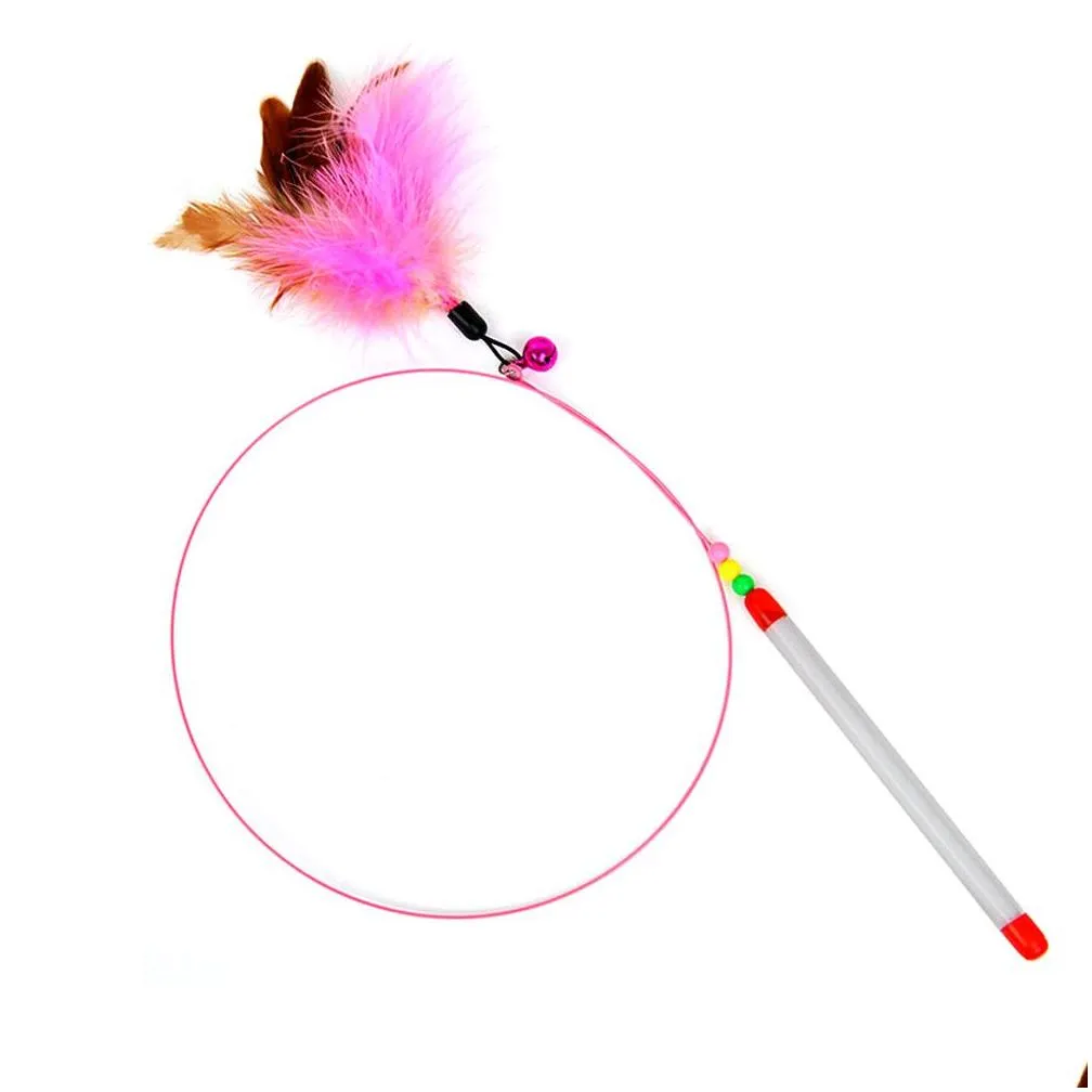 Style Kitten Cat Teaser Interactive Toy Rod With Bell And Featherpet Toys Dogs Accessoires