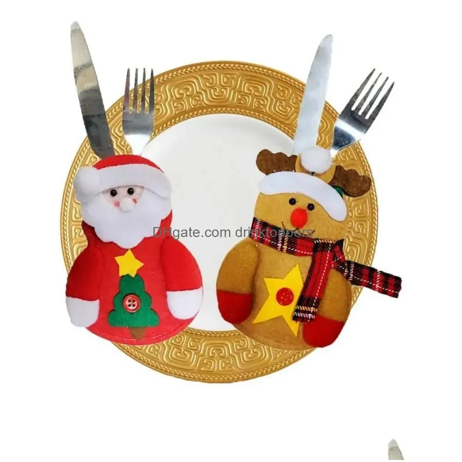 merry christmas knife fork cutlery bag set natal christmas decorations for home year eve xmas party decoration jn02