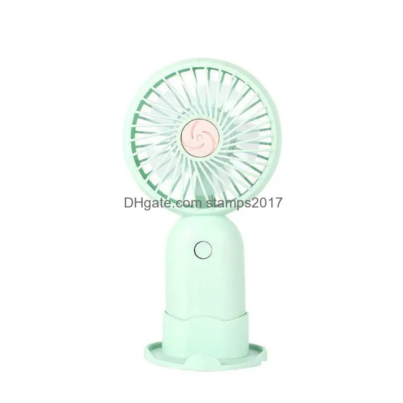 handheld small fan usb rechargeable student dormitory desktop lovely contrast color outdoor portable mini fan