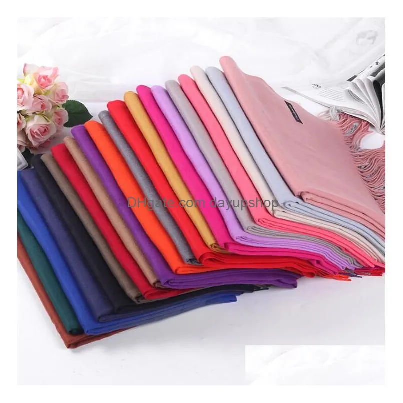 26 color pure color cashmere scarves 200*70cm autumn winter man women pashmina classic cashmere shawl joker scarf wrap plain