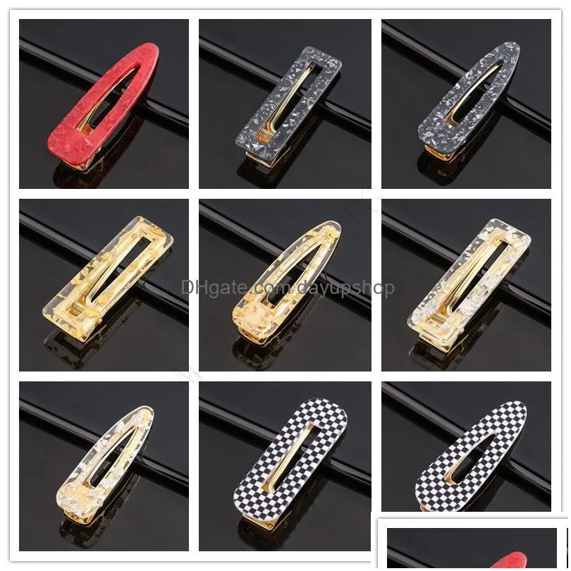 fashion acetic acid hairpin side clip set acrylic resin hair barrettes fashion hair accessory 38 colors two-piece/set