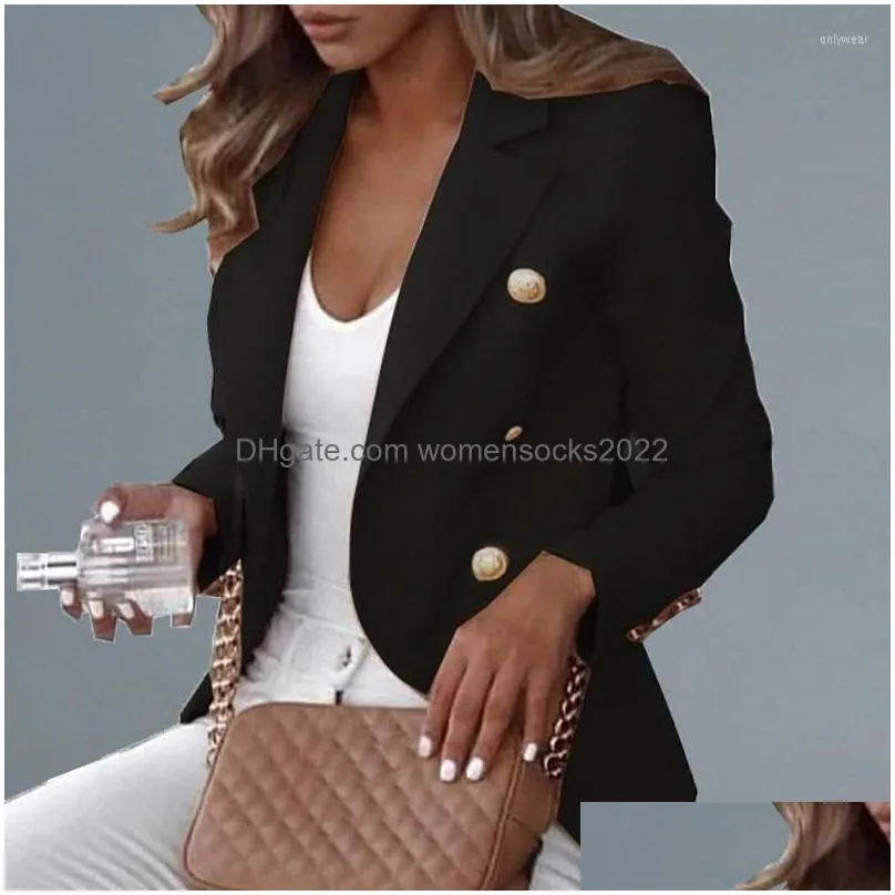 womens suits spring autumn coat for women office lady double breasted blazer vintage jacket fashion long sleeve outerwear stylish