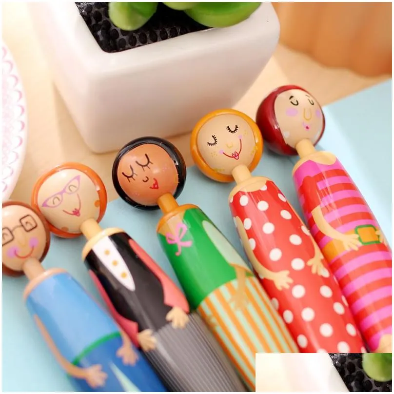 wholesale Cute Fun Cartoon Ballpoint Pens Originality Doll Pen Student Office Stationary Supplies Novelty