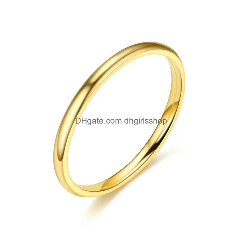 update simple stainless steel glaze thin ring blank rings tail rings band fashion jewelry for women rings